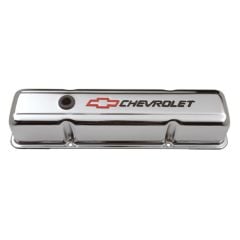 PROFORM Valve Cover Tall Chrome-Plated Steel With Chevrolet Bowtie Logo Pair Chevy Small Block 262 / 283 / 302 / 305 / 307 / 327 / 350 / 400 1955-1986