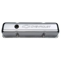 PROFORM Valve Cover Chrome Tall Pair With Embossed Bowtie/Chevrolet Emblem/Baffles 262-400 Small Block Chevrolet 1955-1986