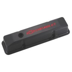 PROFORM Valve Cover Aluminum Carbon Pair With Raised Chevrolet Logo 262-400 Small Block Chevrolet 1955-1986