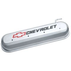 PROFORM Valve Cover Slant-Edge Polished Aluminum Tall Baffled With Recessed Chevrolet Bowtie Logo Pair GM LS