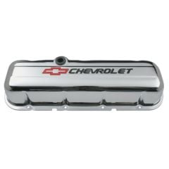 PROFORM Valve Cover Tall Steel Chrome With Red And Black Logo And Baffles Pair Big Block Chevrolet 396/402/409/427/454 1965-1996