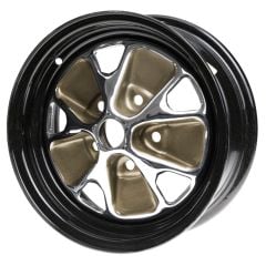 Scott Drake 1966-Style Black/ Bronze Styled Steel 14"X5" Wheels Mustang 65-73
