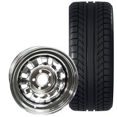 Wheel Vintiques Styled Steel Wheel And Tire Package 15"X8" 1968-1969 Style Chrome 1965-1973