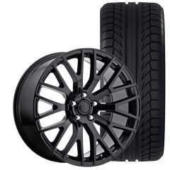 Voxx GT Performance Pack Replica Wheel And Tire Package 20"X8.5" Gloss Black Mustang 2005-2023