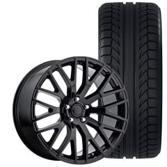 Voxx GT Performance Pack Replica Wheel And Tire Package 20"X8.5"/20"X10" Gloss Black Mustang 2005-2023