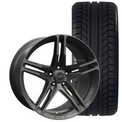Carroll Shelby Wheel Company CS-14 Wheel And Tire Package 20"x9.5"/20"x11" Gloss Gunmetal Mustang 2005-2023