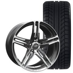 Carroll Shelby Wheel Company CS-14 Wheel And Tire Package 20"x9.5" Chrome Powder Mustang 2005-2023