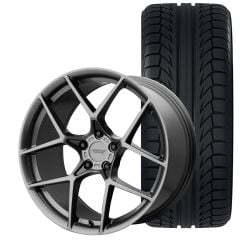 American Racing AR924 Crossfire Wheel/Tire Package 20x9"/20x10.5" Mustang 05-26 Graphite