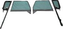 Door Glass Kit 4-Piece Green Tint With Chrome Frames And Assembled Vent Windows Chevrolet C10 1960-1963