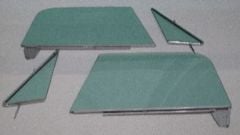 Door Glass Kit 4-Piece Green Tinted With Channels/Assembled Vent Windows Chevrolet C10 1967