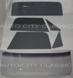Complete Glass Kit 6-Piece Smoked With Shaded Windshield For Large Deluxe Rear Window Chevrolet C10 1967