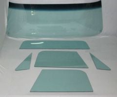 Complete Glass Kit 6-Piece Green-Tinted With Shaded Windshield For Large Deluxe Rear Window Chevrolet C10 1967