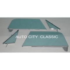 Door Glass Kit 4-Piece Green-Tinted With Frames/ Channels Chevrolet C10 1967-1972