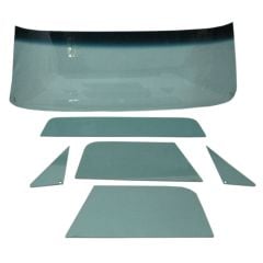 Complete Glass Kit 6-Piece Green-Tinted With Shaded Windshield For Large Deluxe Rear Window Chevrolet C10 1968-1972