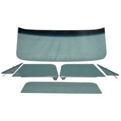 Glass Kit 6-Piece Green Tinted/Shaded With Vent/Door Assemblies And Small Rear Glass Chevrolet C10 1968-1972