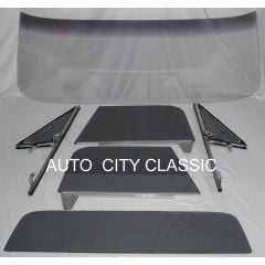 Complete Glass Kit 6-Piece Smoked Tinted/Shaded With Full Vent Assemblies And Small Back Glass Chevrolet C10 1968-1972