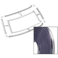 Windshield Molding Flexible Plastic Chrome 15 Foot Roll w/o Corners F-100 77-79