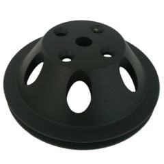 CJ Classic Trucks 1-Groove Water Pump Pulley Aluminum Black For Long Water Pump Small Block Chevrolet 1969-1985