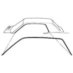 CJ Classics Roofrail Weatherstrip Pair Coupe Mustang 1965-1966