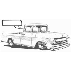 Rear Window Weatherstrip With Groove For Chrome Trim Large Window F-100 1957-1960