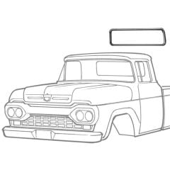 Rear Window Weatherstrip w/o Groove For Chrome Trim F-100 57-60 w/ Small Rear Window