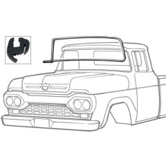 Windshield Weatherstrip Without Groove For Chrome Trim F-100 1957-1960