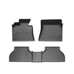 WeatherTech FloorLiners Black Front/ Rear Set Without Flow-Through Console Extended Cab F-150 2009-2014
