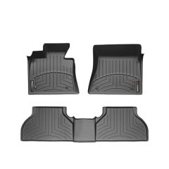 WeatherTech FloorLiners Black Front/ Rear Set Without 1st Row Heat Vents/ Manual 4X4 Shifter Extended Cab F-150 2009-2014