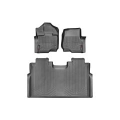 WeatherTech FloorLiners Black Front/ Rear Set For Front Bench Seat/ Vinyl Floors Crew Cab F-150 2015-2018