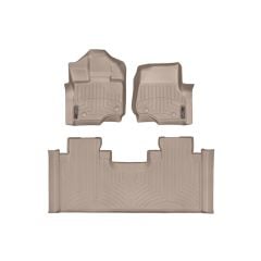 WeatherTech FloorLiners Tan Front/ Rear Set For Front Bench Seat Extended Cab F-150 2015-2018