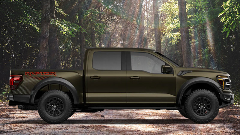 A Shelter Green Ford F150 Raptor