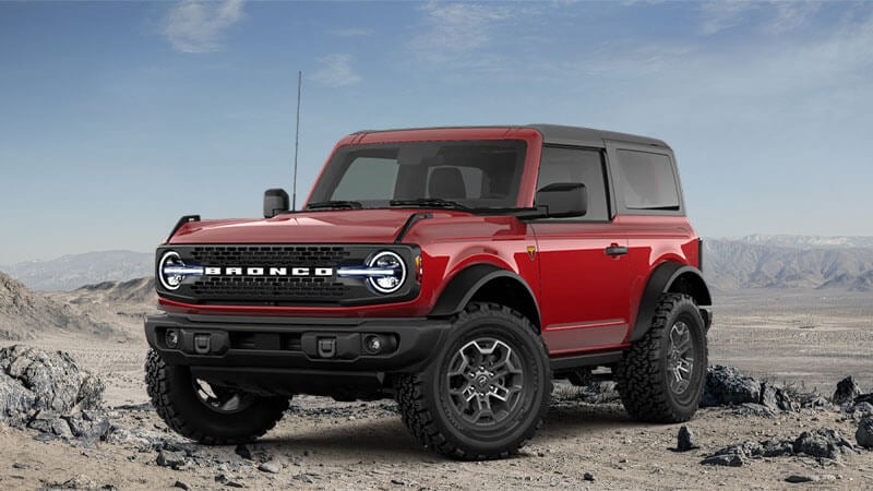 Ford Bronco painted Ruby Red Metallic Tinted Clearcoat