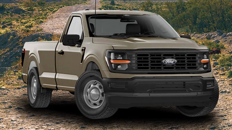 A 2027 Ford F150 painted Birch Sand