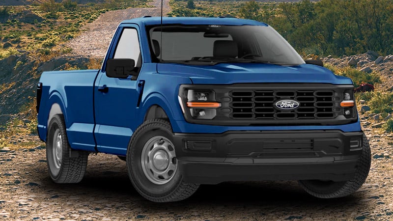 A 2027 Ford F150 painted Neptune Blue