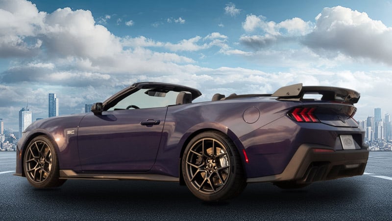 A 2027 Ford Mustang Dark Horse SC Convertible painted Precision Purple