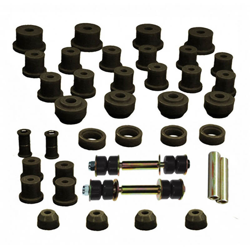 A stock photo of polyurethane suspension bushings in front of a white background