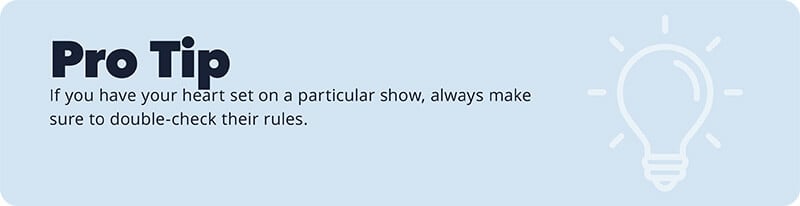 A tip regarding entry into certain car shows