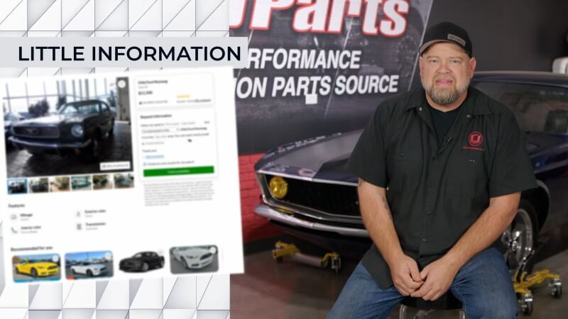 A man talking to a camera about car scams