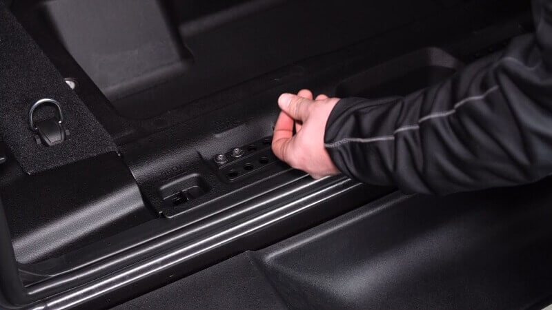 JL Wrangler Door Bolt Storage