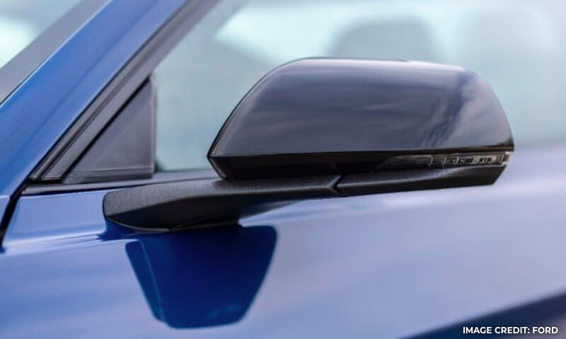 Closeup of Stealth package mirror cap