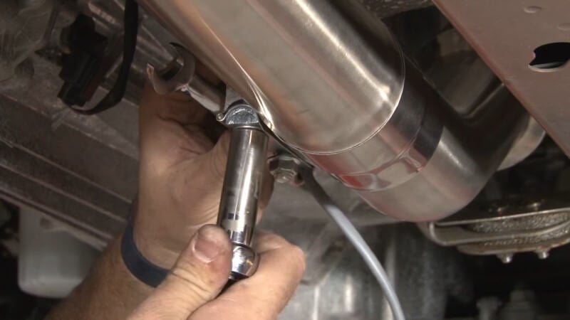 Mechanic putting the finishing touches on a Mustang EcoBoost