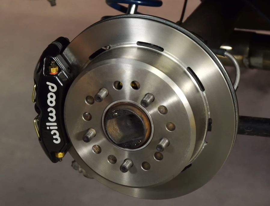 A disc brake conversion kit on a Ford Bronco